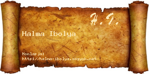 Halma Ibolya névjegykártya